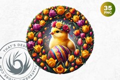 Round Easter clipart Set, Easter bunny, Easter eggs Product Image 10