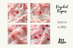 Coquette Textile Valentine Digital Paper Kit Rococo Patterns Product Image 2