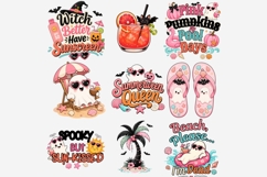 Summerween Clipart PNG Bundle | Cute Spooky Beach Halloween Product Image 12