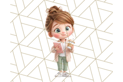 Kawaii City Girl PNG Clipart, Soft Dreamy Style Clip Art Product Image 3