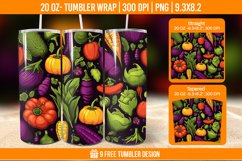 Vegetable Tumbler Wrap Designs, Sublimation Wrap Product Image 1