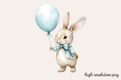 Cute Aqua Easter Watercolor Clipart Bundle PNG Product Image 11