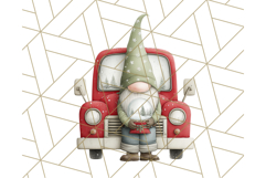 Vintage Truck Christmas Gnomes Clipart PNG, Cute Gnome Png Product Image 3