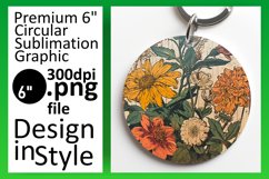 Vintage Floral Round Sublimation Keychain &amp; Coaster Product Image 1