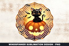 Halloween Cat Wind Spinner Sublimation Design Product Image 1