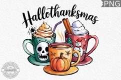 Hallothanksmas PNG, Hallothanksmas Coffee Sublimation Product Image 1