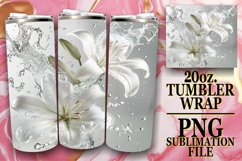 Ocean Petals: Floral Water Design - 20oz Tumbler Product Image 1