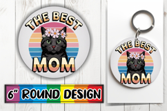 Sweet Circle Keychain Design PNG, Cat Lover Product Image 1