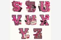 Cool Girl Summer Collage Alphabet PNG | 26 Leopard Pink Product Image 4