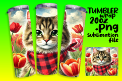 RICH 20oz Tumbler Template for DIY Projects , Cute Cat Product Image 1