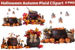 Halloween Autumn Plaid Clipart PNG Product Image 1