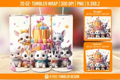 Cute Birthday Tumbler Wraps, Sublimation Wrap Product Image 1