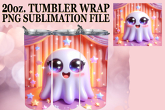 Cozy Sublimation 20oz tumbler wrap, 3D Cute Ghost Product Image 1