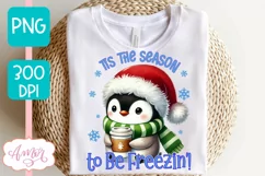 Funny winter sublimation PNG, Cute penguin shirt design Product Image 3