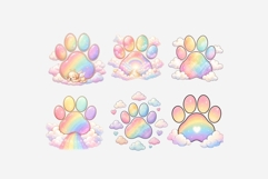Paw Print Rainbow Bridge Clipart | 14 PNG Pet Memorial Paw Product Image 10