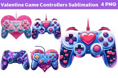 Valentine Game Controllers Sublimation Clipart PNGSublimatio Product Image 1
