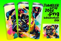 Playful Abstract Dog Tumbler Wrap 20oz Design Product Image 1