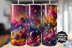 Colored Water Drops Tumbler Warp - Tumbler PNG Design Product Image 1