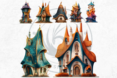 Fairy Tale Houses PNG, Gnome home, Whimsical Buildings Product Image 4