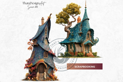 Fairy Tale Houses PNG, Gnome home, Whimsical Buildings Product Image 6