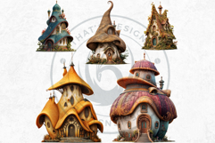 Fairy Tale Houses PNG, Gnome home, Whimsical Buildings Product Image 9
