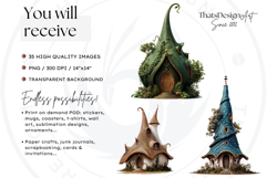 Fairy Tale Houses PNG Set 2, Gnome home, Whimsical Buildings Product Image 2