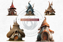 Fairy Tale Houses PNG Set 2, Gnome home, Whimsical Buildings Product Image 4