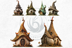 Fairy Tale Houses PNG Set 2, Gnome home, Whimsical Buildings Product Image 5