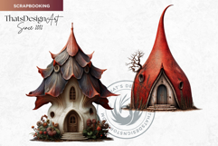 Fairy Tale Houses PNG Set 2, Gnome home, Whimsical Buildings Product Image 6