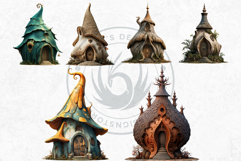 Fairy Tale Houses PNG Set 2, Gnome home, Whimsical Buildings Product Image 7