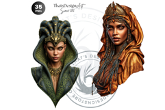 Fantasy Rulers Clipart PNG, Fantasy King &amp; Queen Portraits Product Image 10