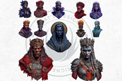 Fantasy Rulers Clipart PNG, Fantasy King &amp; Queen Portraits Product Image 5