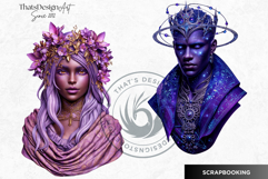 Fantasy Rulers Clipart PNG, Fantasy King &amp; Queen Portraits Product Image 6