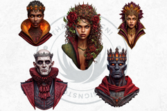 Fantasy Rulers Clipart PNG, Fantasy King &amp; Queen Portraits Product Image 9