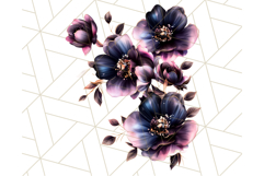 Gothic Floral PNG, Dark Aesthetic Flowers Clipart Print Product Image 3