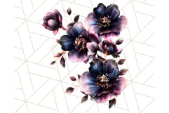 Gothic Floral PNG, Dark Aesthetic Flowers Clipart Print Product Image 3
