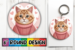Radiant Sublimation Ornaments PNG, Cat Valentin's Day Product Image 1