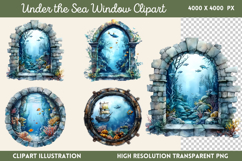 Under the Sea Window Clipart PNG Product Image 1