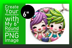 Charming Circle PNG Keychain Artwork , 3D Characters Product Image 1