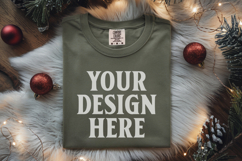Forest green Comfort Colors 1717 Christmas Folded T-Shirt Mo Product Image 1
