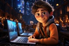 3D Character Child Boy it_support with relevant environment Product Image 1