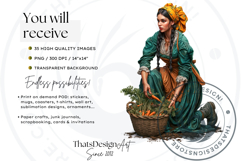 Medieval Peasants PNG Clipart, Fantasy Villagers, Historical Product Image 2