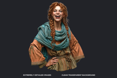 Medieval Peasants PNG Clipart, Fantasy Villagers, Historical Product Image 3