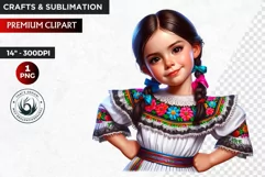 Cute Mexican ballerina clipart,cinco de Mayo girl,dancer png Product Image 1