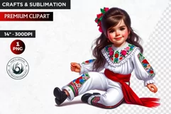Cute Mexican ballerina clipart,cinco de Mayo girl,dancer png Product Image 1