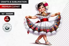 Cute Mexican girl clipart,cinco de Mayo girl,mexican dancer Product Image 1