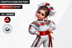 Cute Mexican girl clipart,cinco de Mayo girl,mexican dancer Product Image 1