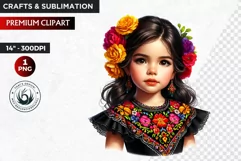 Cute Mexican ballerina clipart,cinco de Mayo girl,dancer png Product Image 1