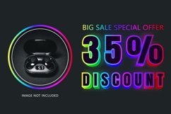 35 percent discount big neon sale banner template. Product Image 1