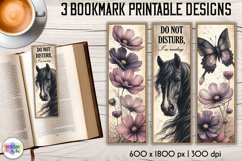 Vintage Flowers and Horse Printable Bookmarks Product Image 1